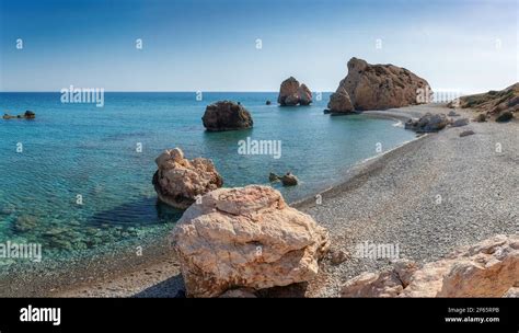 Cyprus beach and Rock of Aphrodite Stock Photo - Alamy