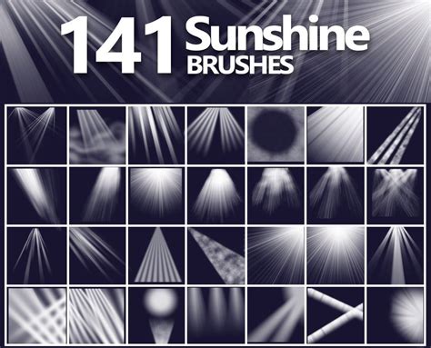 Sunshine Brushes, Sunbeam ABR, Photoshop Brushes, Sunlight Beam ...