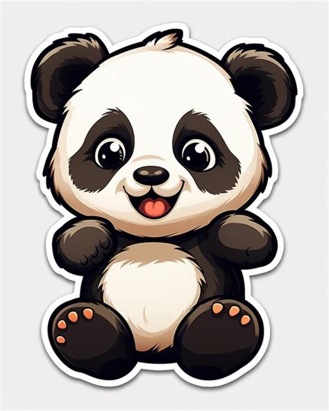 Premium AI Image Cute Panda Bear Sticker