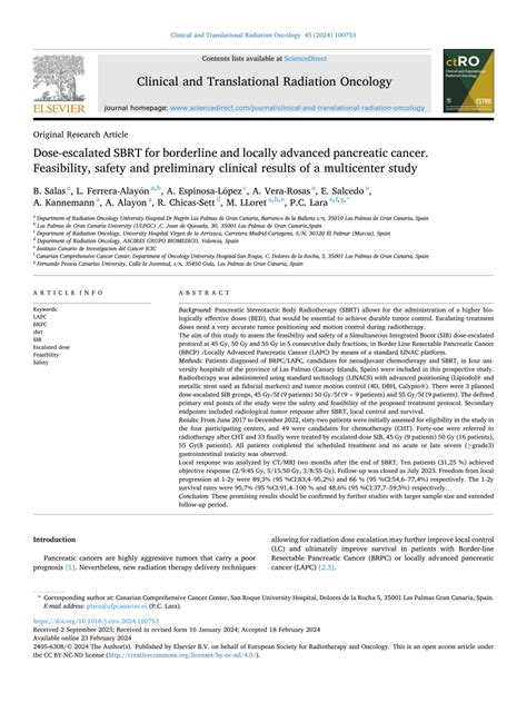 Pdf Dose Escalated Sbrt For Borderline And Locally Advanced