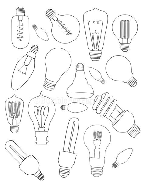 Light Bulb Coloring Page Wall Art Coloring Home