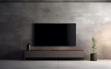 Premium AI Image Sleek Modernity Wall Mounted TV In Dark Room