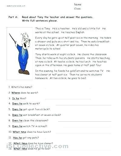 Reading Comprehension Worksheets For Grade 8