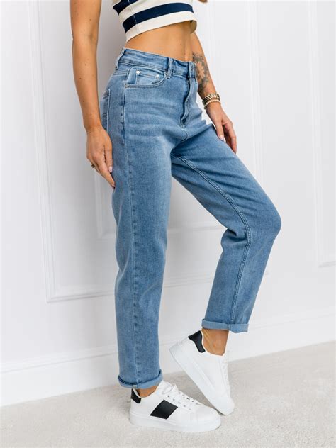 Bolf Damen Jeanshose Mom Fit Blau Da