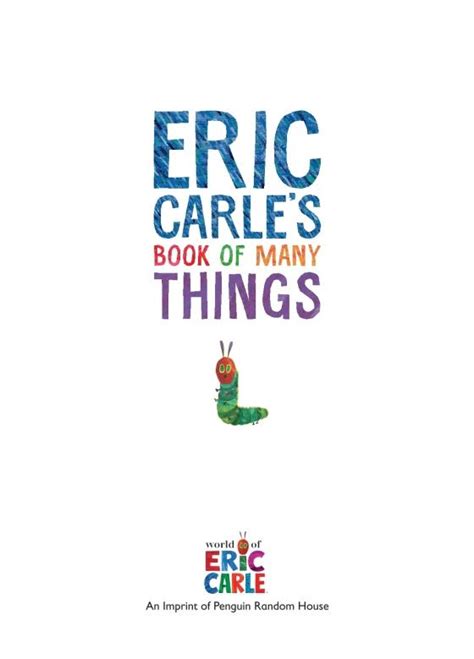 Eric Carle S Book Of Many Things By Eric Carle 9781524788674 Brightly Shop