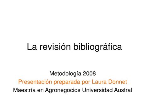 PPT La revisión bibliográfica PowerPoint Presentation free download