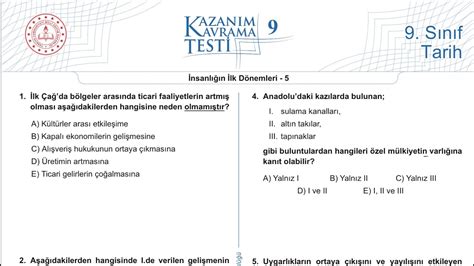 G Ncell S N F Meb Kazan M Kavrama Testleri Test Soru Z M