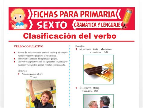 Clasificación Del Verbo Para Sexto Grado De Primaria