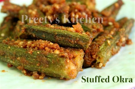 Preety S Kitchen Stuffed Okras With Peanuts Sesame Bharwa Bhindi