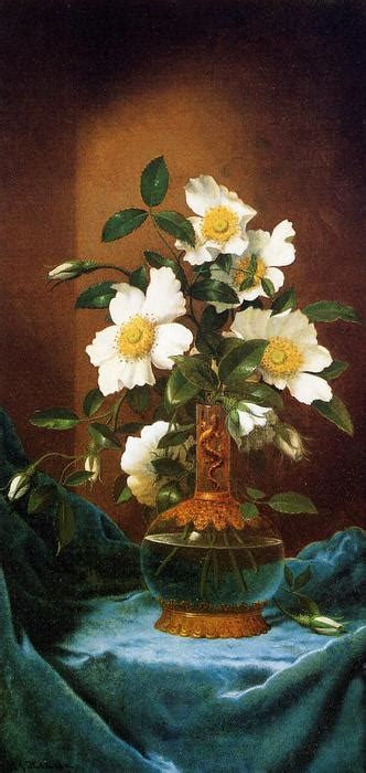 Reproducciones De Arte Del Museo Rosas De Cherokee Blancas En Un Vase