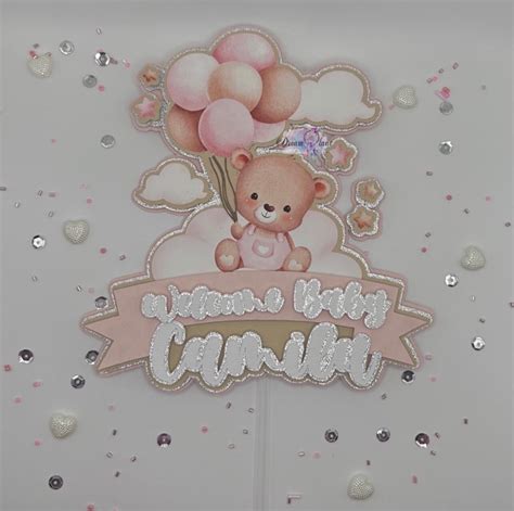 Bear Baby Shower Topper Cake Topper Party Decor Baby Girl - Etsy