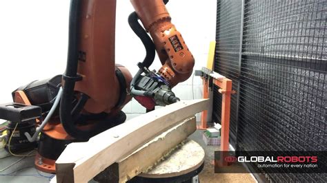 Global Robots Milling Demonstration Cutting Solid Oak Wood Youtube