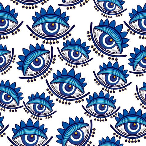 Evil Eye Vector Seamless Pattern Magic Witchcraft Occult Symbol