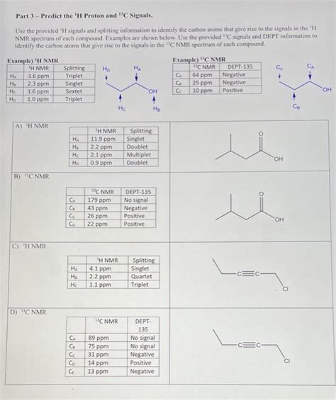 Solved NMR Spectroscopy Worksheet This Assignment Will Be Chegg