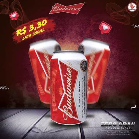 Social Media Conveniência Cerveja Budweiser Beverage Can Beer Cola