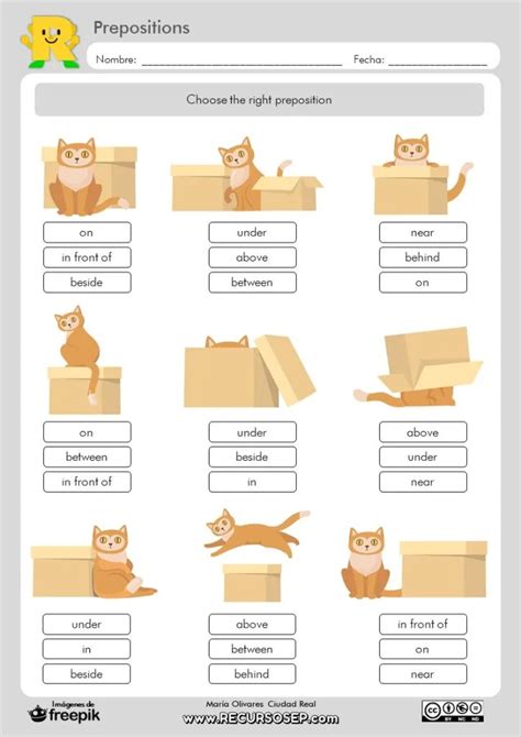 Prepositions Of Place Las Preposiciones En Ingles Actividades De