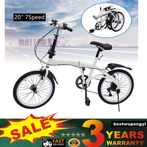 20″ Inch Folding Bike Adult 7 Speed Carbon Steel Lightweight City