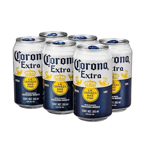 Cerveza Clara Corona Extra 6 Latas De 355 Ml Cu Walmart