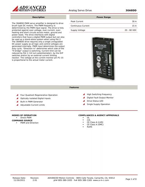 Data Sheet Advanced Motion Controls