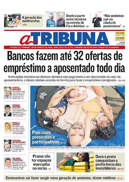 Rep Rter Paulo Maciel Jornal A Tribuna Capa Vit Ria Es Dom