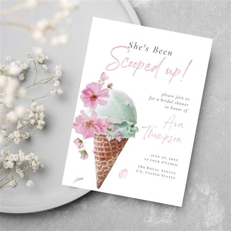 She S Been Scooped Up Bridal Shower Invite Icecream Bridal Shower