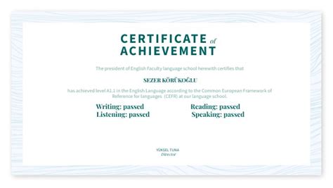 CERTIFICATE OF ACHIEVEMENT