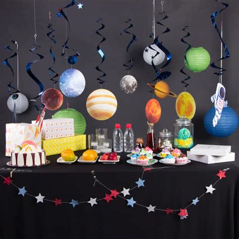 10pcs Solar Theme Hanging Swirl Happy Birthday Party Decorations Planet Outer Space Galaxy Kids ...