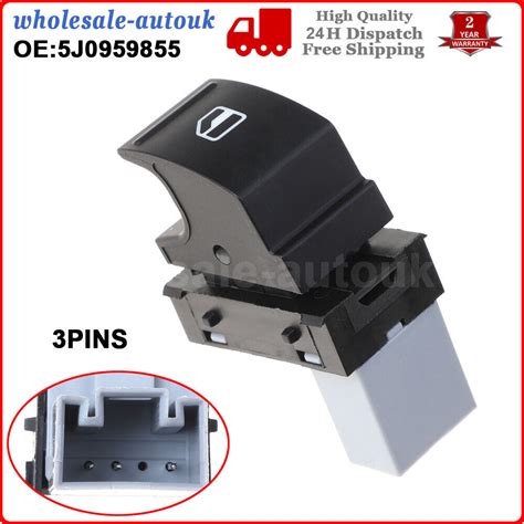 5J0959855 ELECTRIC PASSENGER WINDOW SWITCH CONTROL BUTTON FOR VW EOS