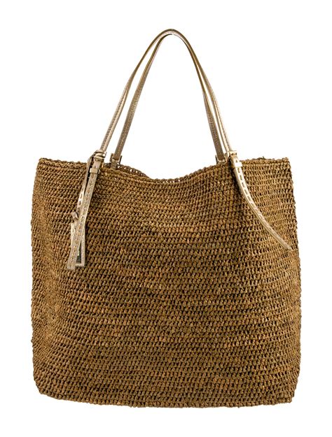 Michael Kors Straw Tote Bag Brown Totes Handbags Mcksc40605 The