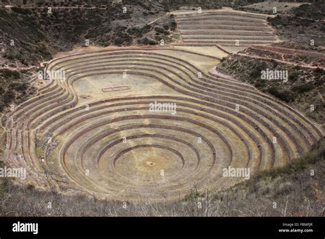 Inca Terraces At Moray Archaeological Park Stock Photo - Alamy