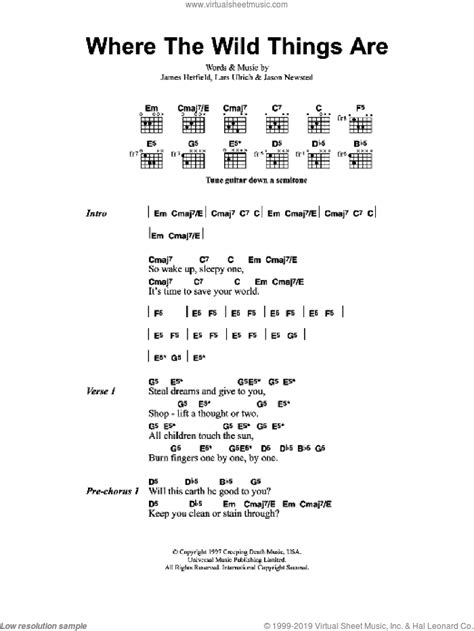 Where The Wild Things Are Sheet Music For Guitar Chords PDF