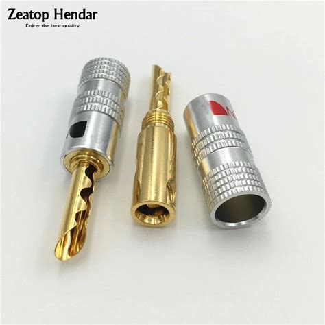 Pcs K Gold Plated Audio Bfa Silent Wire Tube Banana Speaker Plug