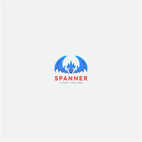 blue spanner simple mascot logo modern wings 5295842 Vector Art at Vecteezy