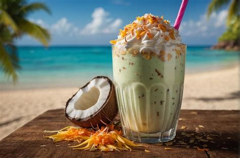 Premium Photo Tropical Coconut Milkshake Bliss