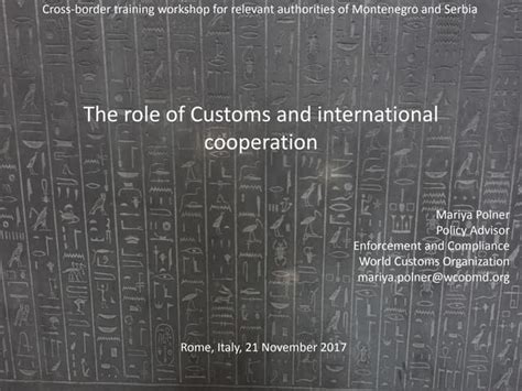 World customs organization: The role of Customs and international ...