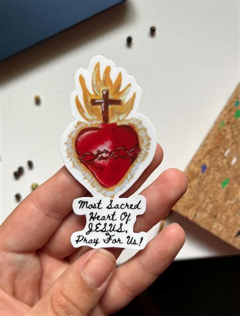 Most Sacred Heart Of Jesus Sticker Most Sacred Heart Of Jesus Pray