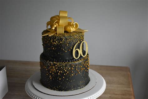 60th Birthday Cakes Birthday Celebration Bday Black And Gold Cake