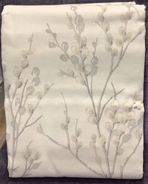 LAURA ASHLEY PUSSY Willow Off White Dove Grey Curtains 88 W X 90 L 223x229cm 180 00