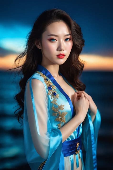 Blue Eyed Chinese Woman Standi Tensor Art