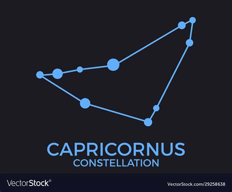 Capricornus Constellation Stars In Night Sky Vector Image