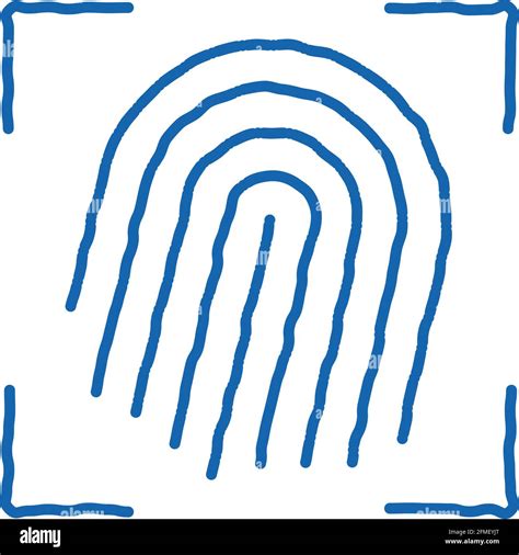 Fingerprint Dactylogram Scanner Doodle Icon Hand Drawn Illustration