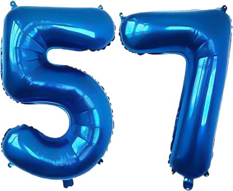 Blue Number 57 Balloons 32 Inch Digital Balloon Alphabet For 57th