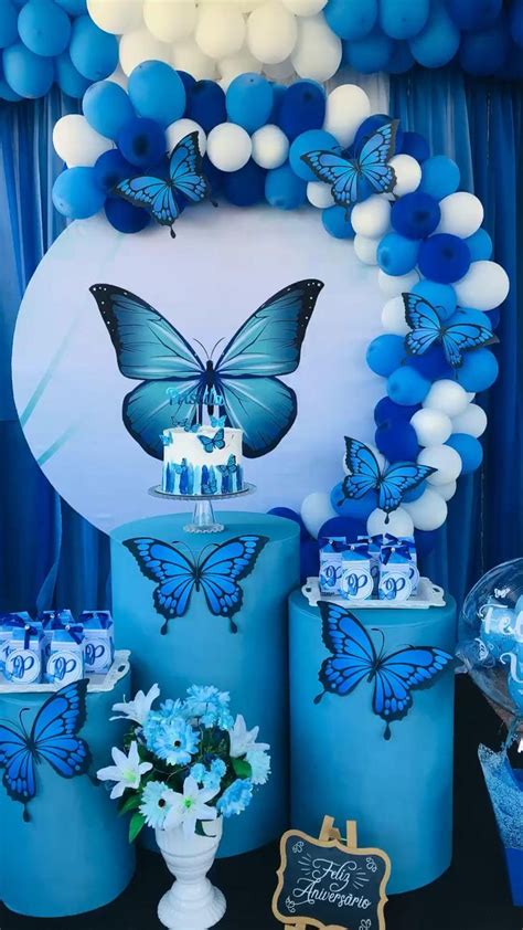 Borboleta Azul Linda E Delicada Feita Por Mim Decora O De Festa