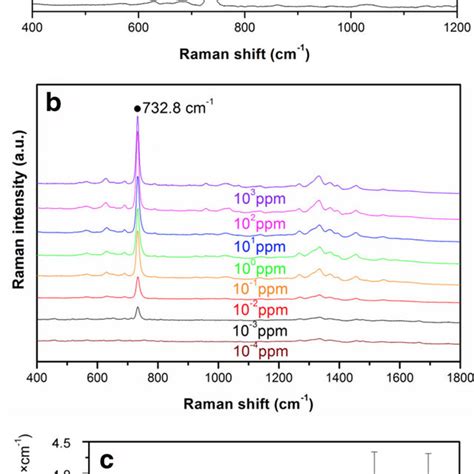 A SERS Spectra Of Adenine Thymine Cytosine And Guanine 10 4 M B