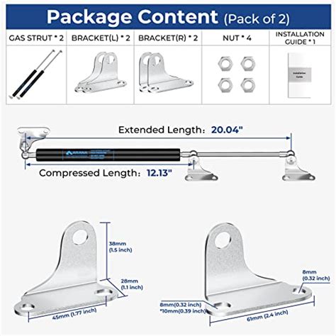 Inch Lb Gas Prop Struts Shocks Lbs Lift Support Springs