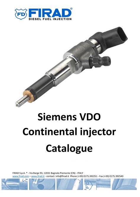 Siemens Vdo Continental Injector Catalogue Firad