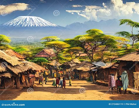 Moshi Kilimanjaro Tanzania Generative AI Stock Illustration