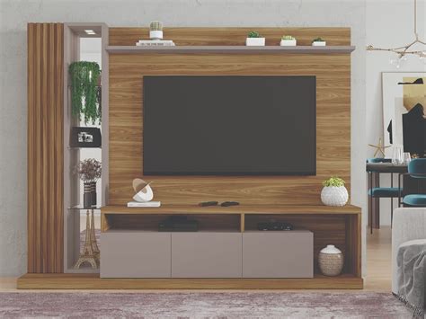 Estante Home Theater Para TV 75 Polegadas Splendido Lâmina Mel Cacao