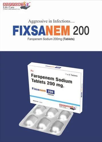 Fixsanem 200 Feropenem Sodium Prescription Packaging Size 1x6 Alu Alu At Rs 550 00 Strip In