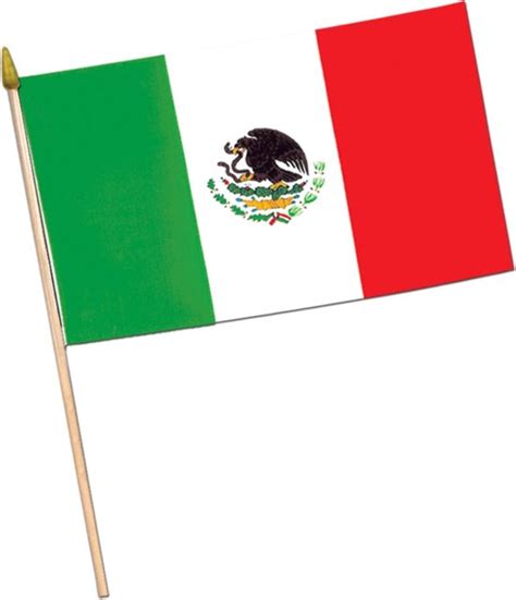 Degrees Mexicaanse Vlag Met Stok Decoratie Vlaggen Bol